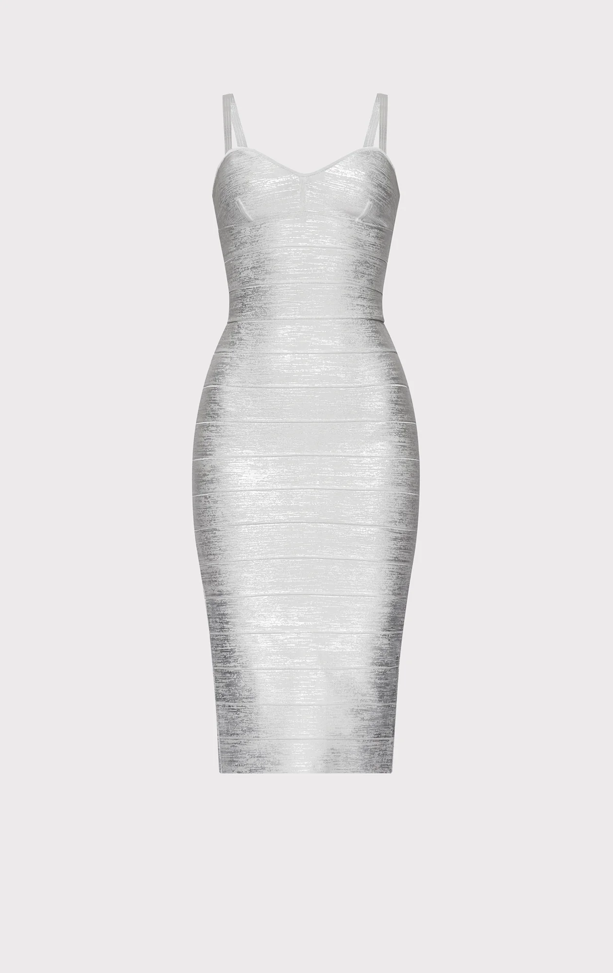 FOIL STRAPPY SWEETHEART MIDI DRESS - Image 2