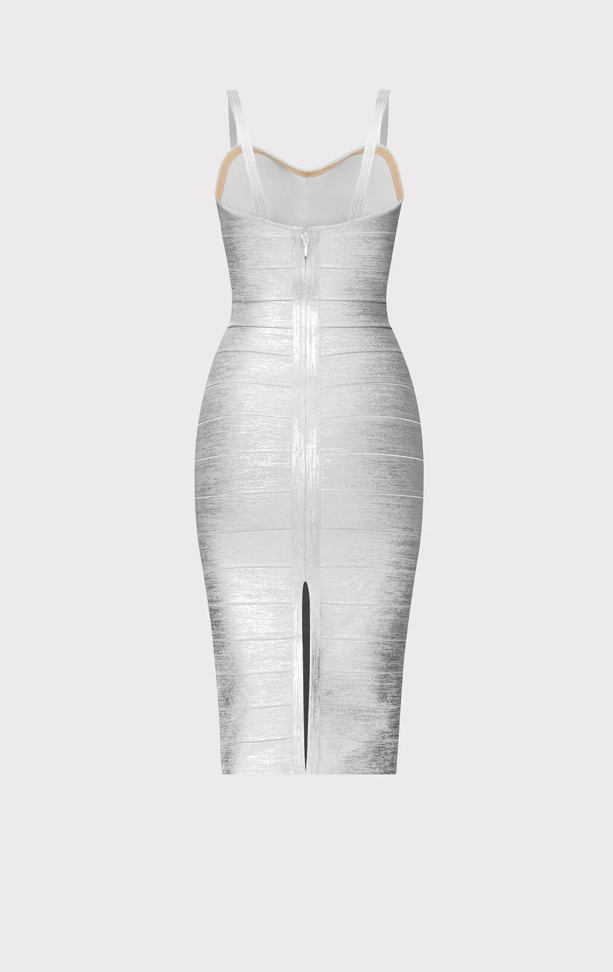 FOIL STRAPPY SWEETHEART MIDI DRESS - Image 3
