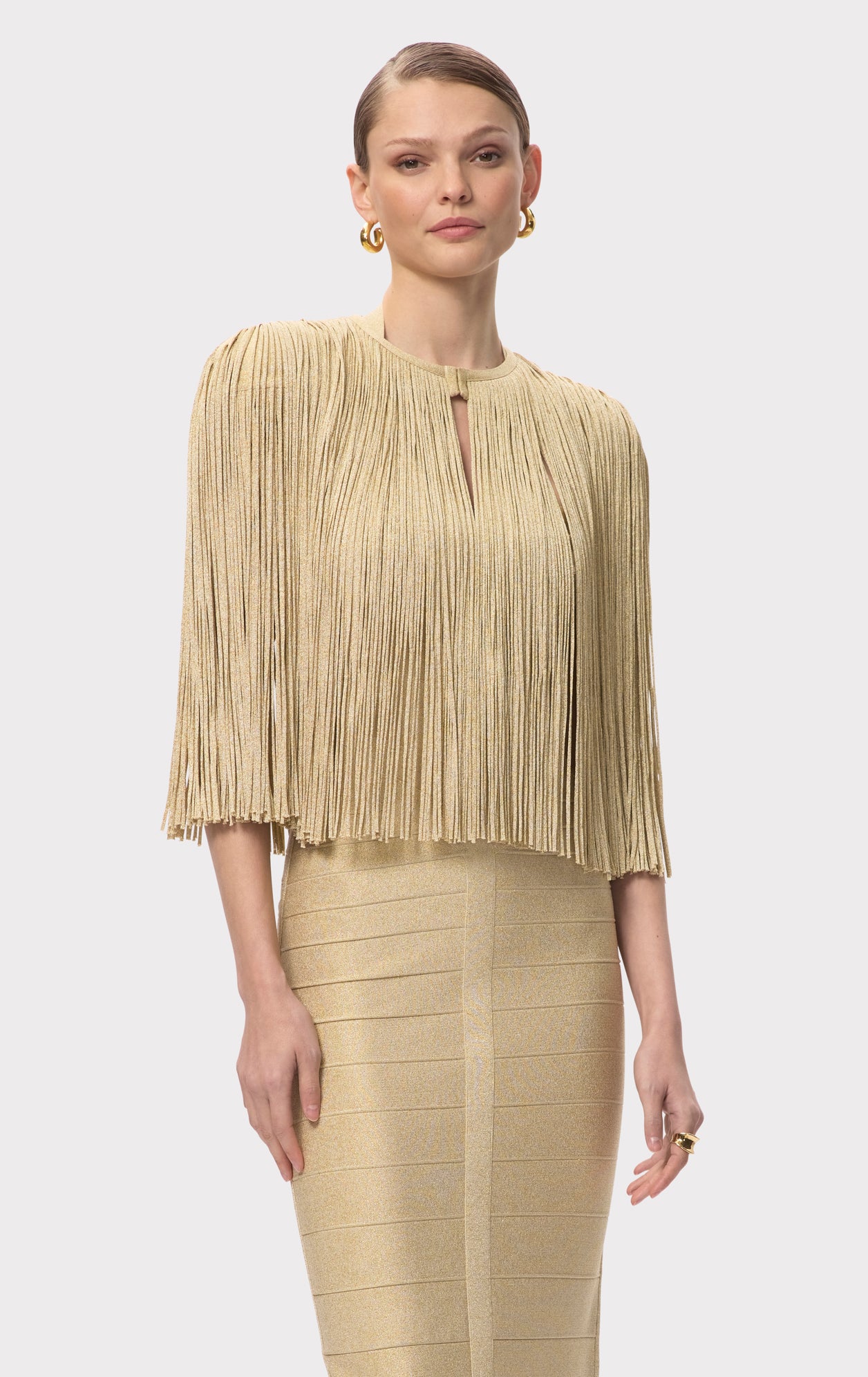 ICON METALLIC FRINGE CAPE - Image 3