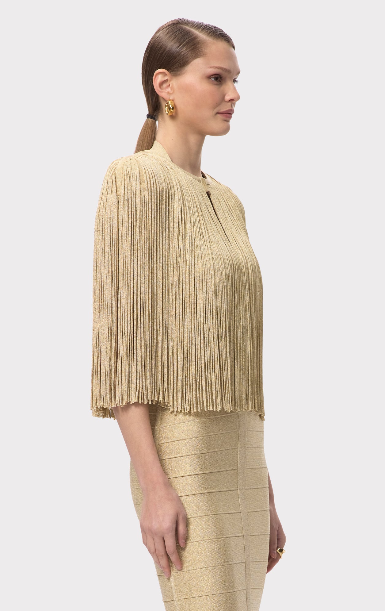 ICON METALLIC FRINGE CAPE - Image 4