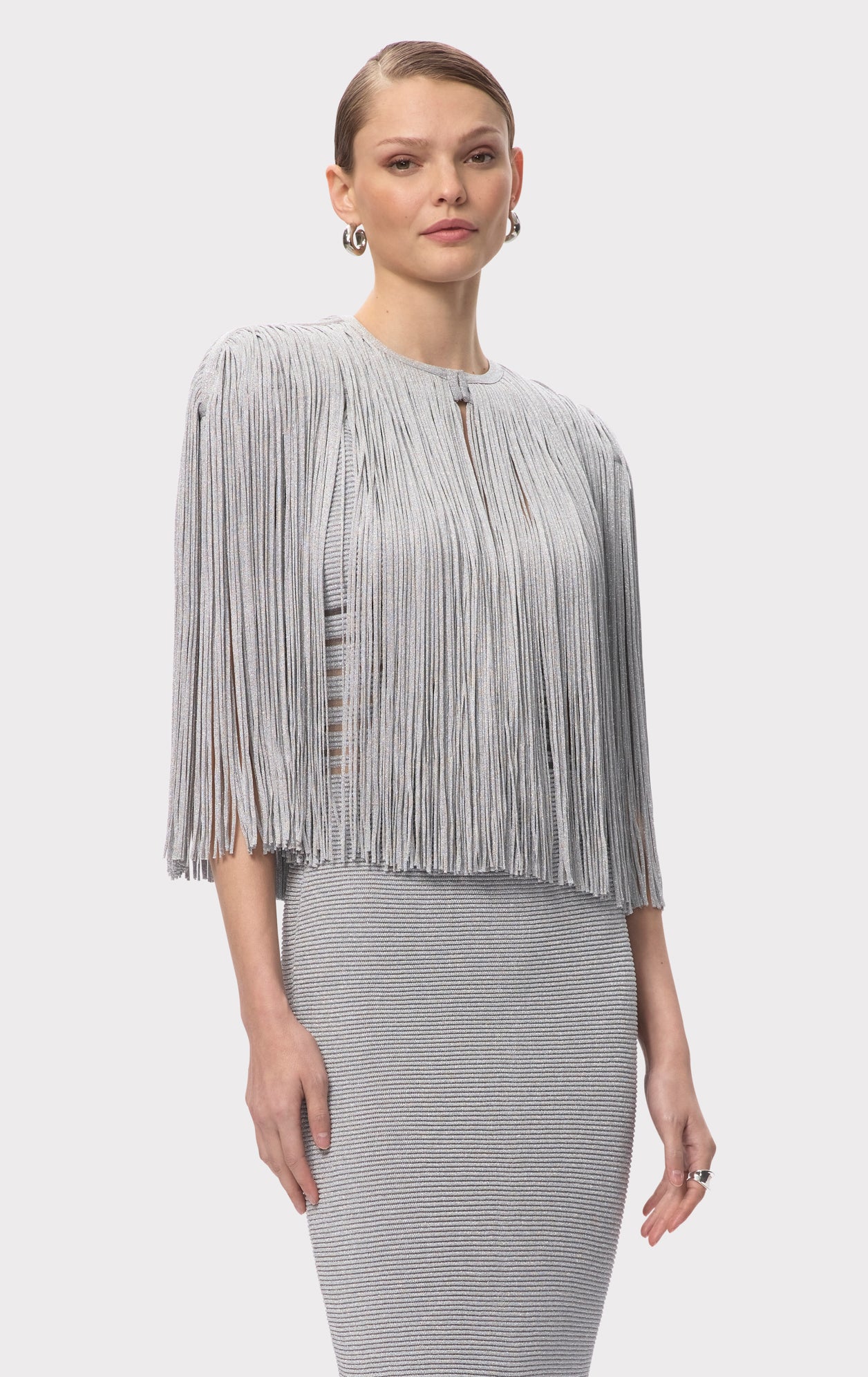 ICON METALLIC FRINGE CAPE - Image 3