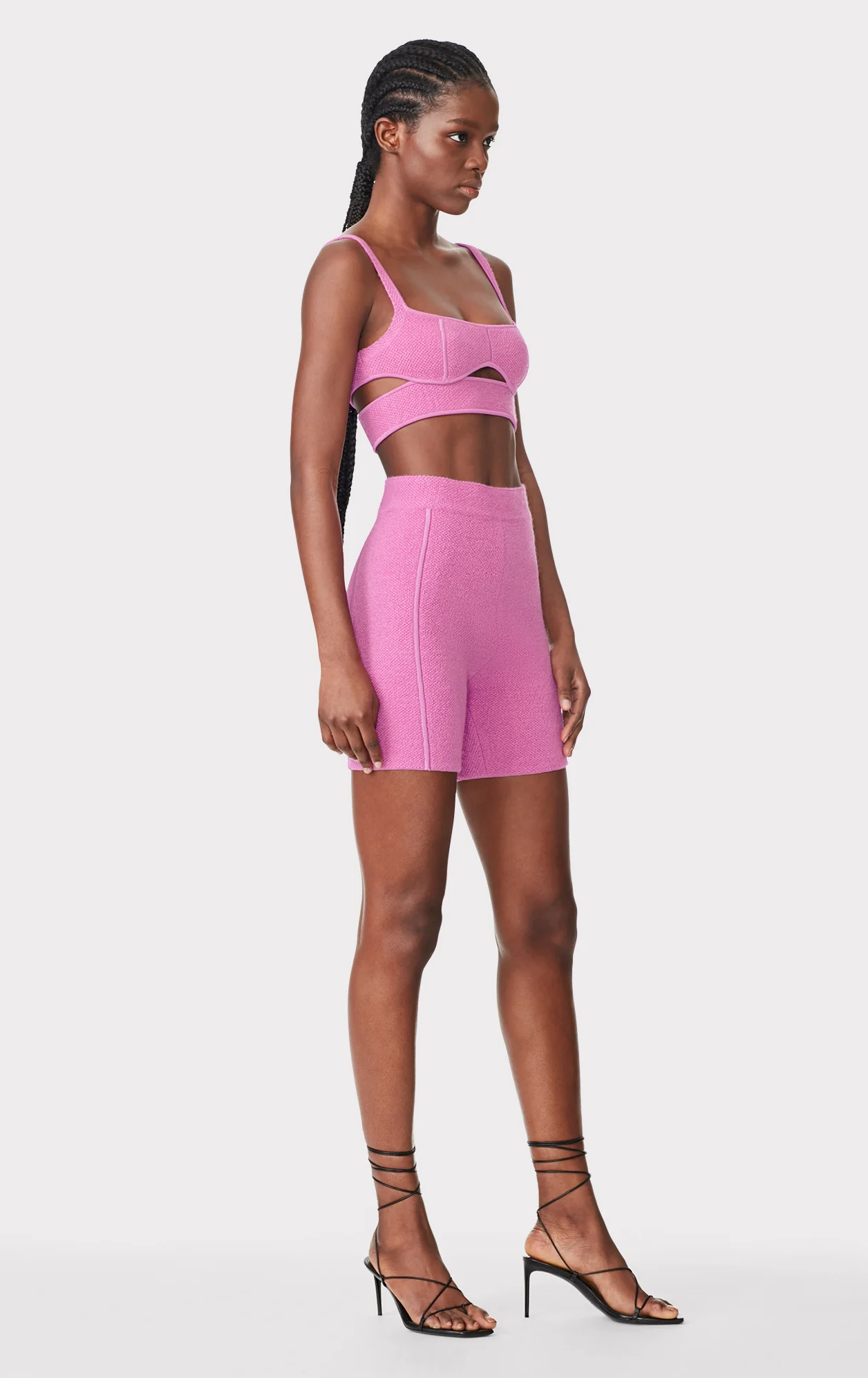 MOHAIR HIGH WAIST DOUBLE KNIT BIKE SHORTS - Image 4