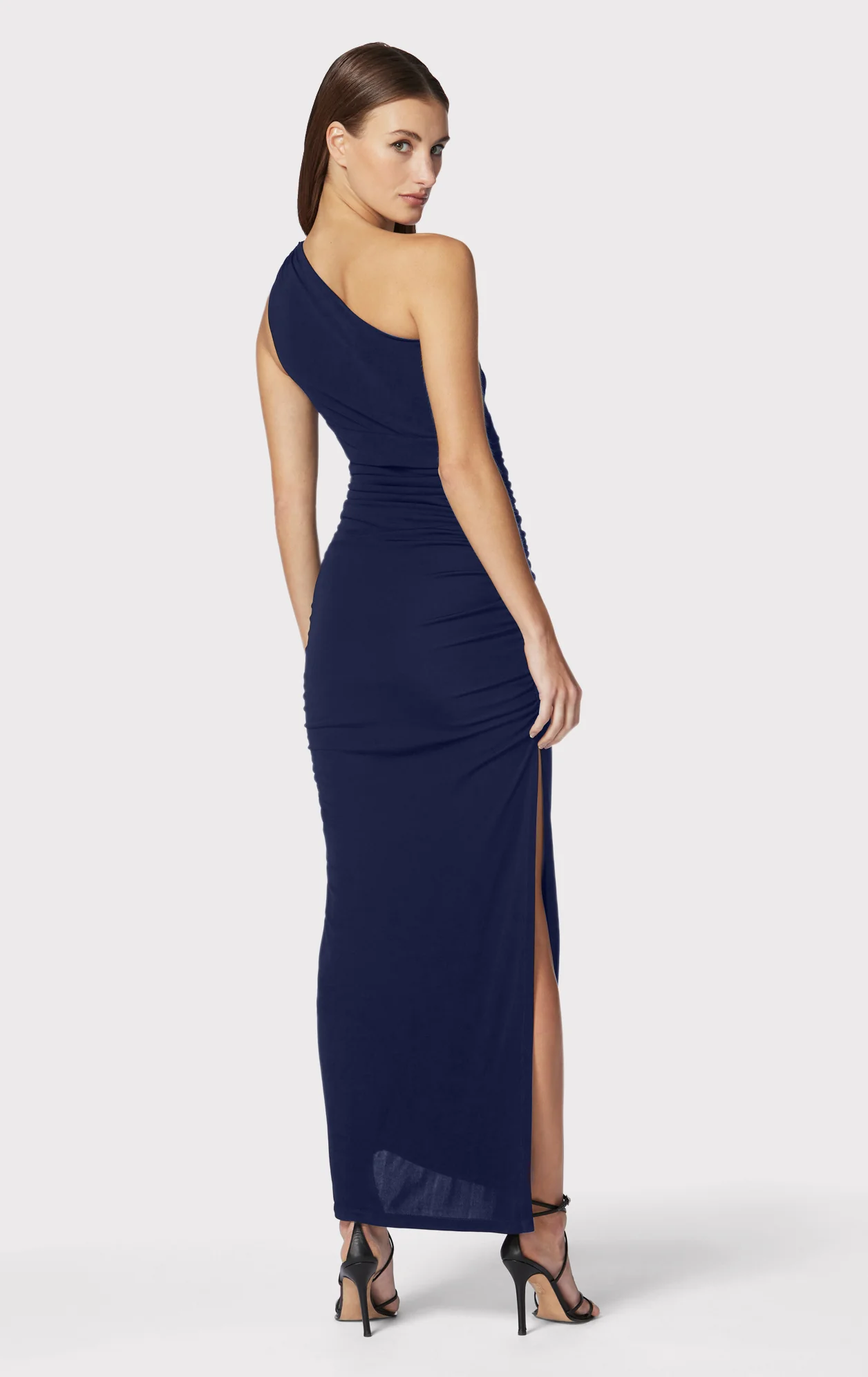 RUCHED JERSEY ONE SHOULDER MIDI DRESS - Image 4