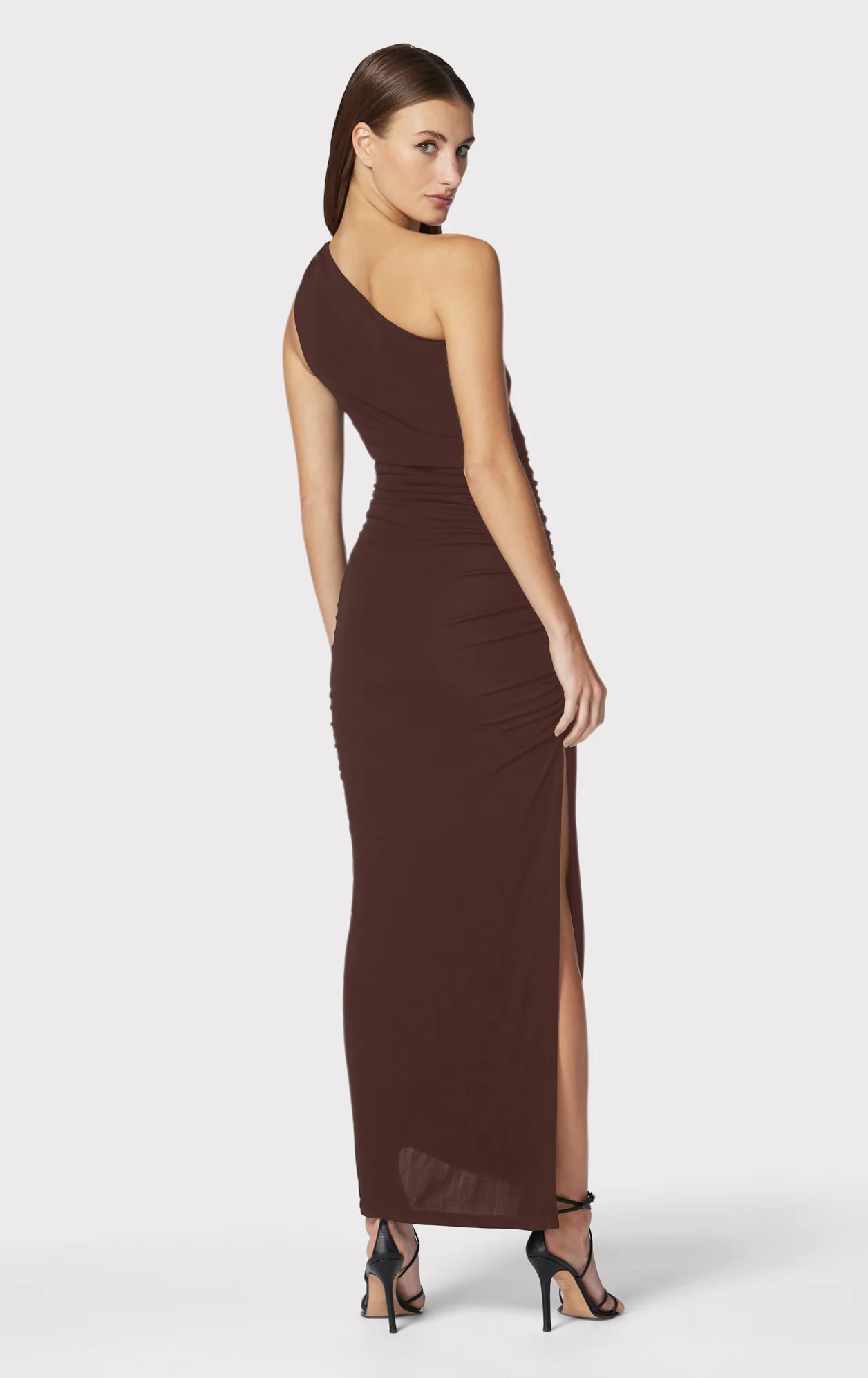 RUCHED JERSEY ONE SHOULDER MIDI DRESS - Image 4