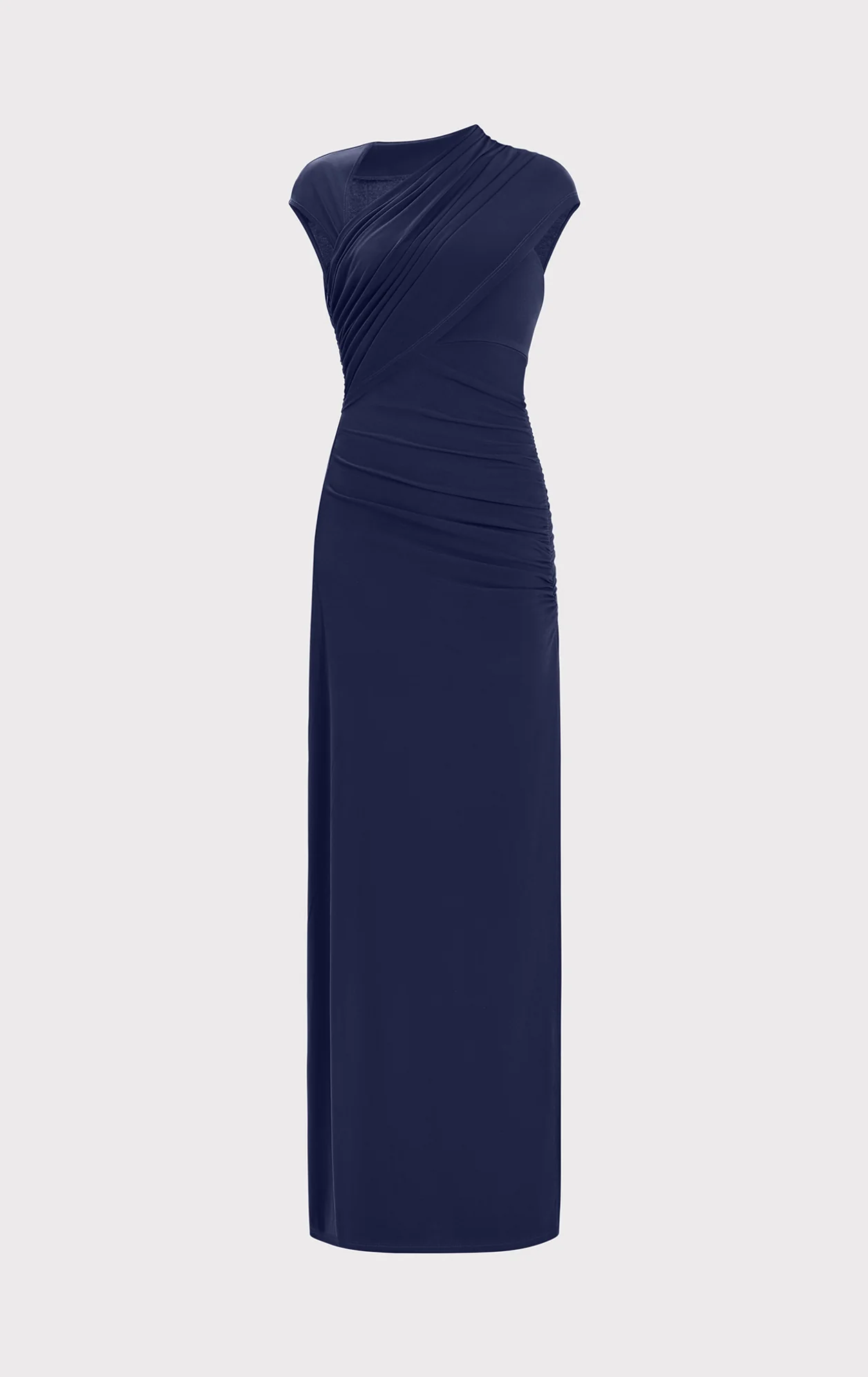 RUCHED MATTE JERSEY S/L DRAPED GOWN - Image 2