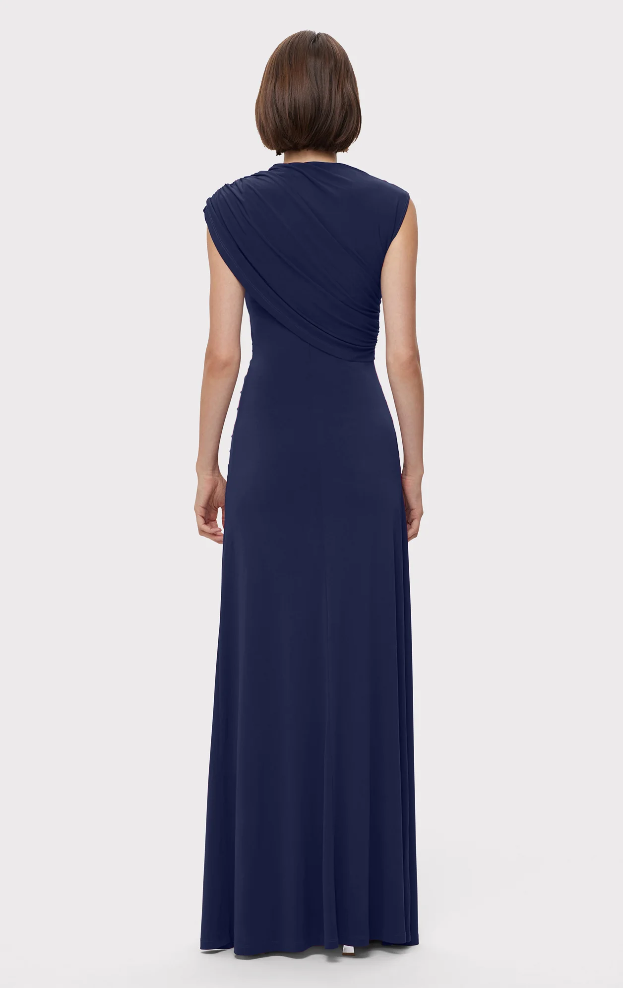 RUCHED MATTE JERSEY S/L DRAPED GOWN - Image 4