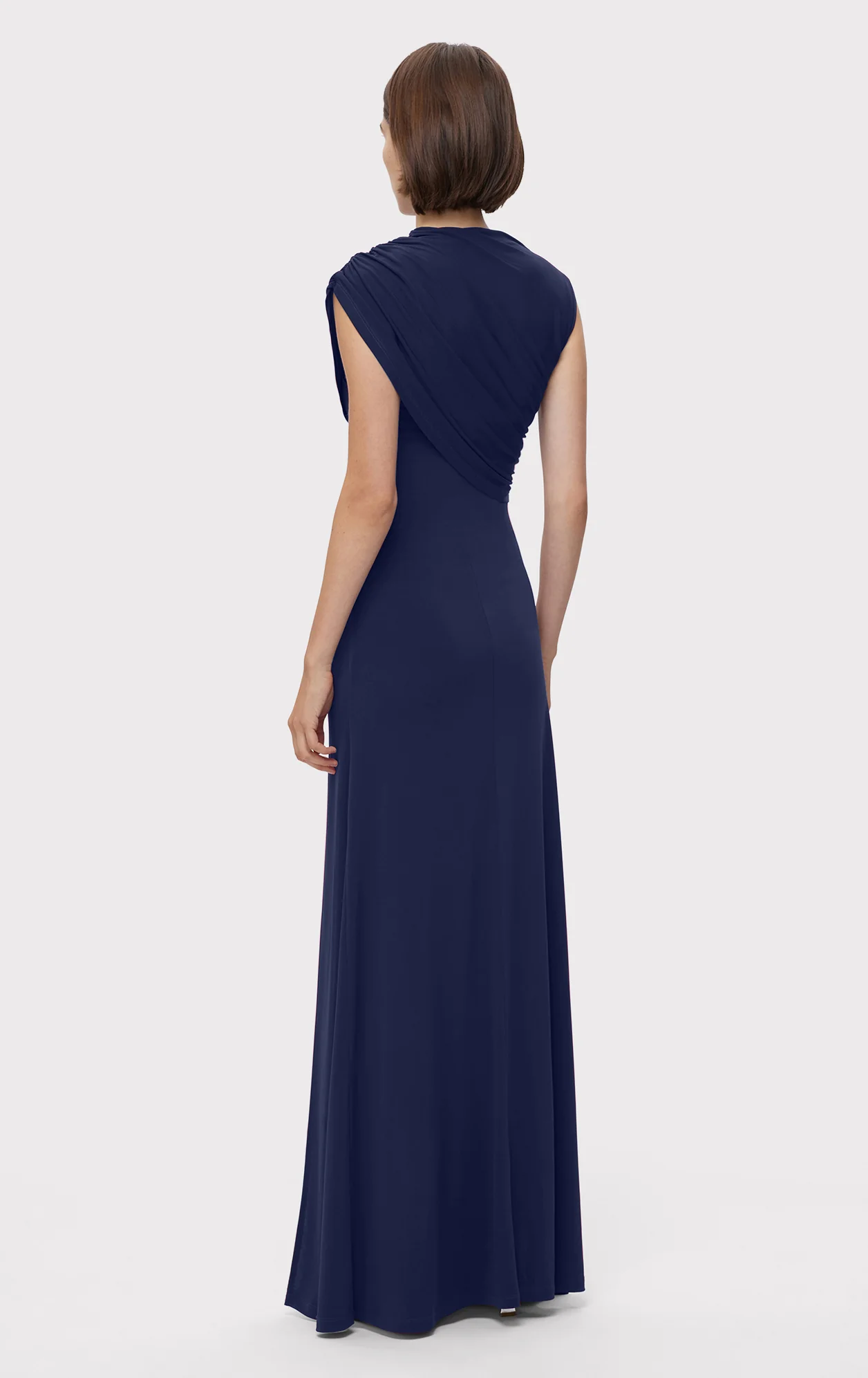 RUCHED MATTE JERSEY S/L DRAPED GOWN - Image 5