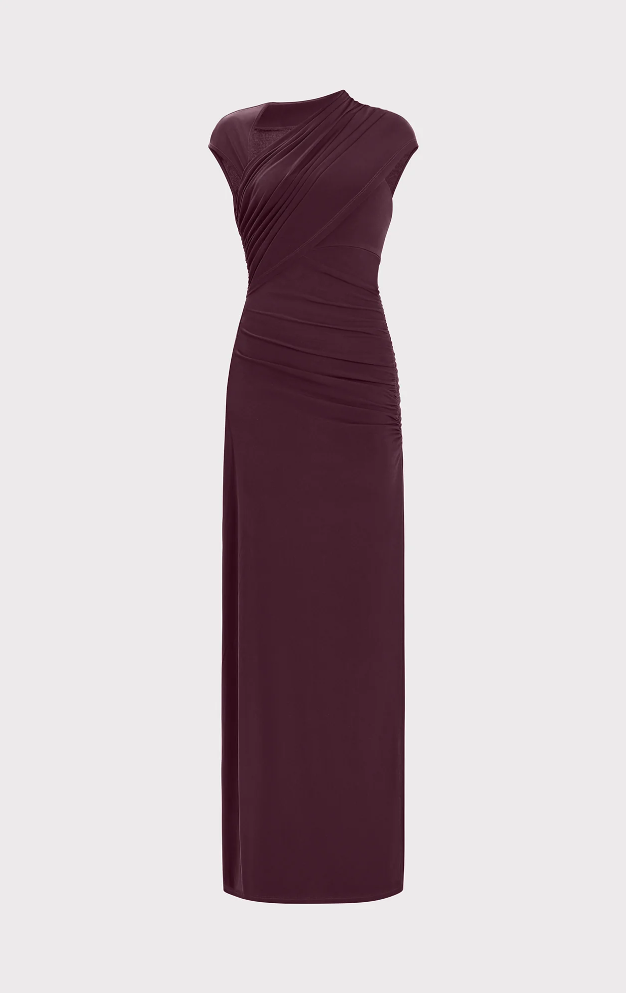 RUCHED MATTE JERSEY S/L DRAPED GOWN - Image 2