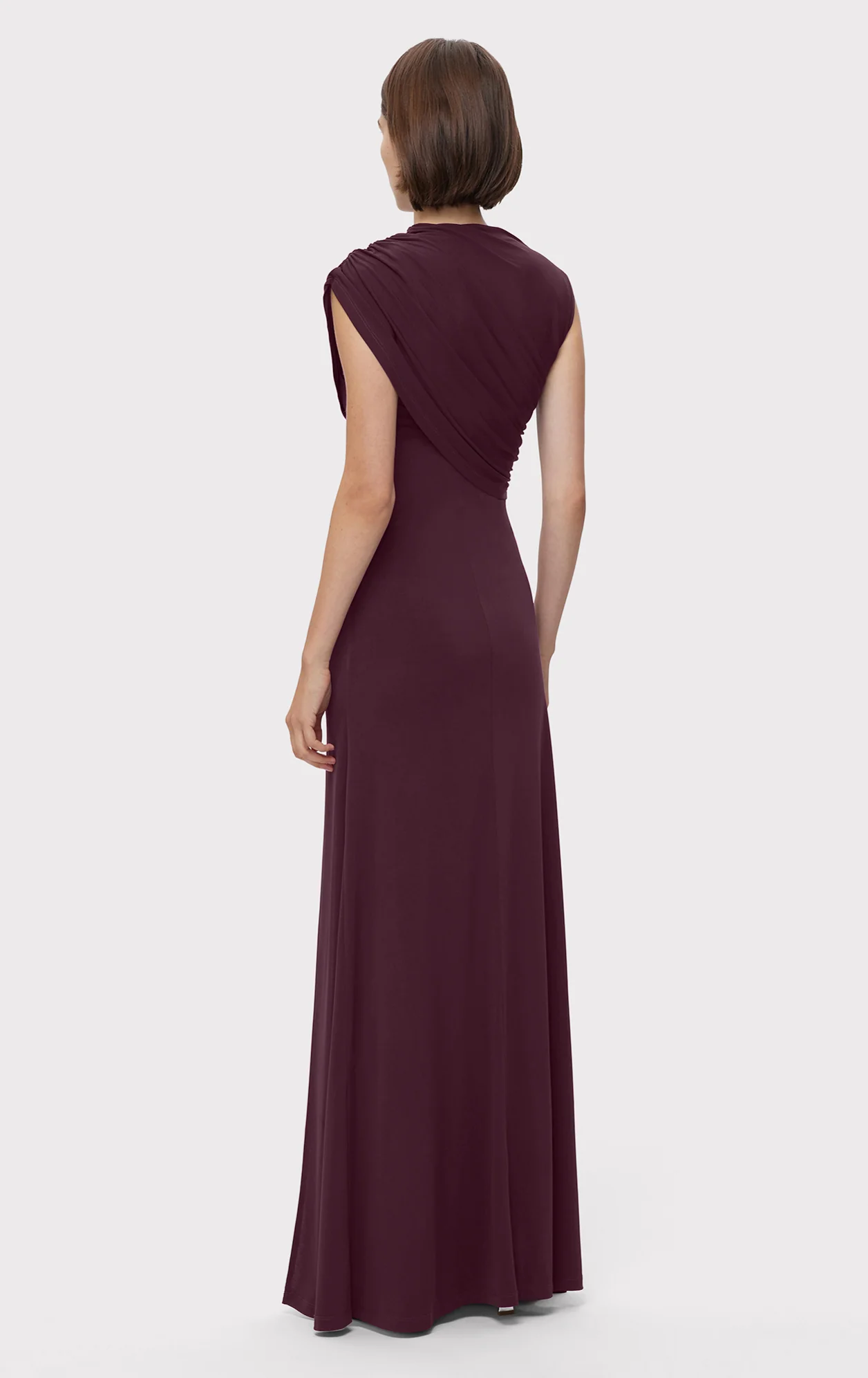 RUCHED MATTE JERSEY S/L DRAPED GOWN - Image 5