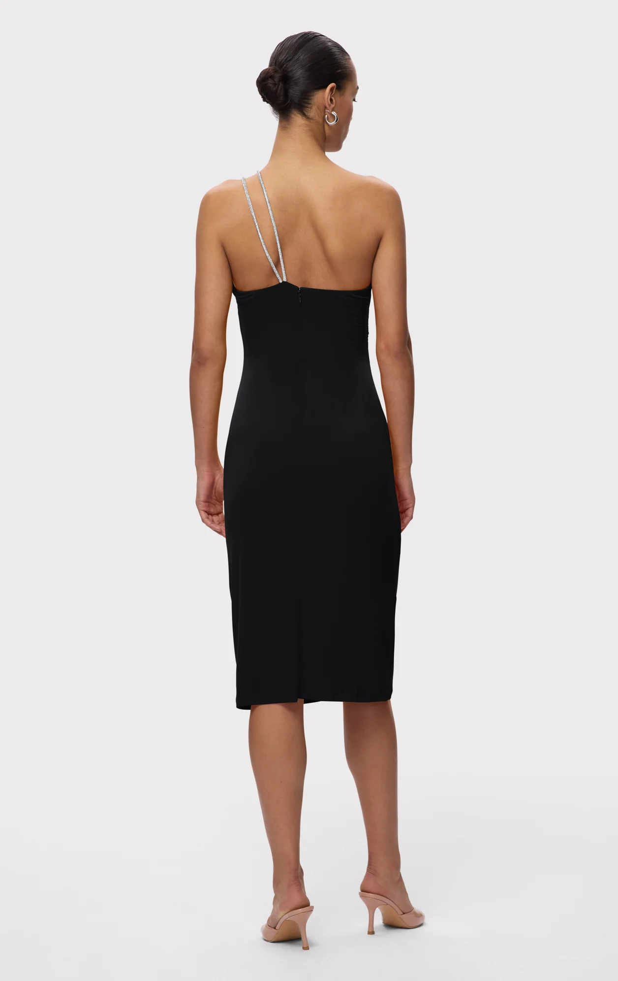STRAPPY JERSEY MIDI DRESS W CRYSTAL TRIM - Image 5