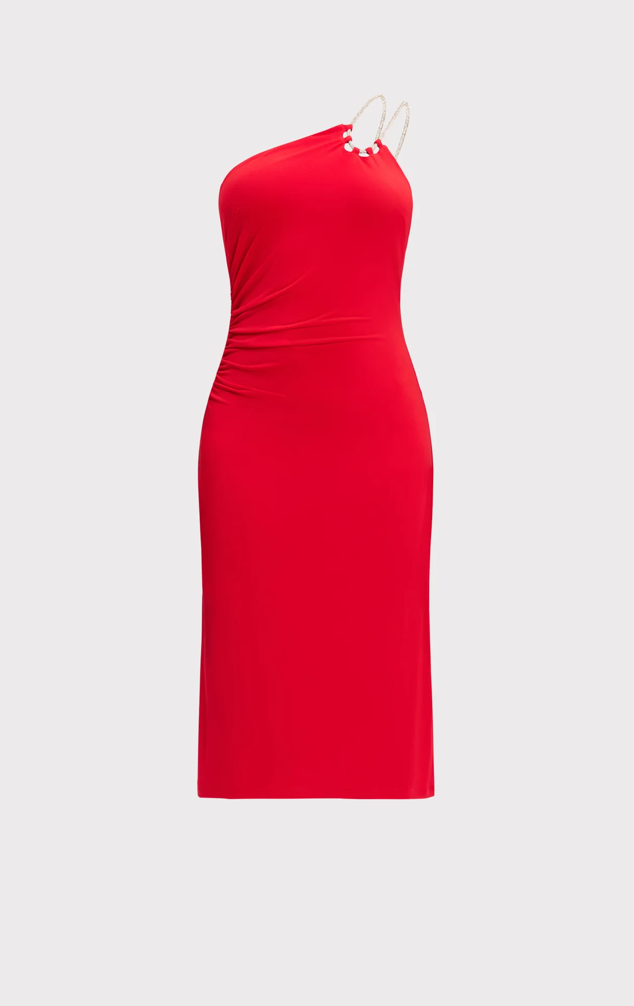STRAPPY JERSEY MIDI DRESS W CRYSTAL TRIM - Image 2