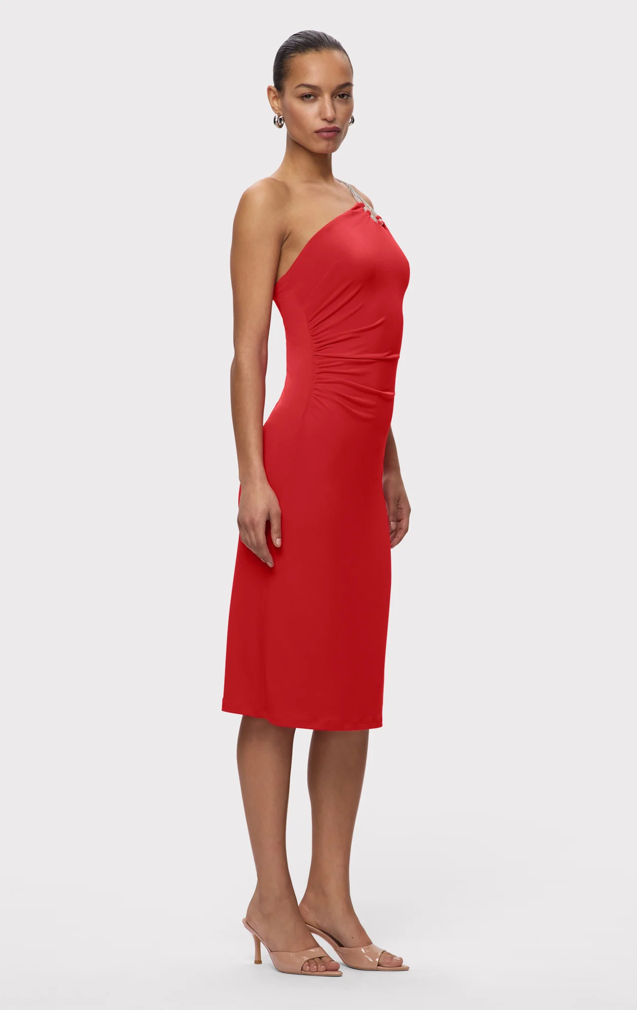 STRAPPY JERSEY MIDI DRESS W CRYSTAL TRIM - Image 4