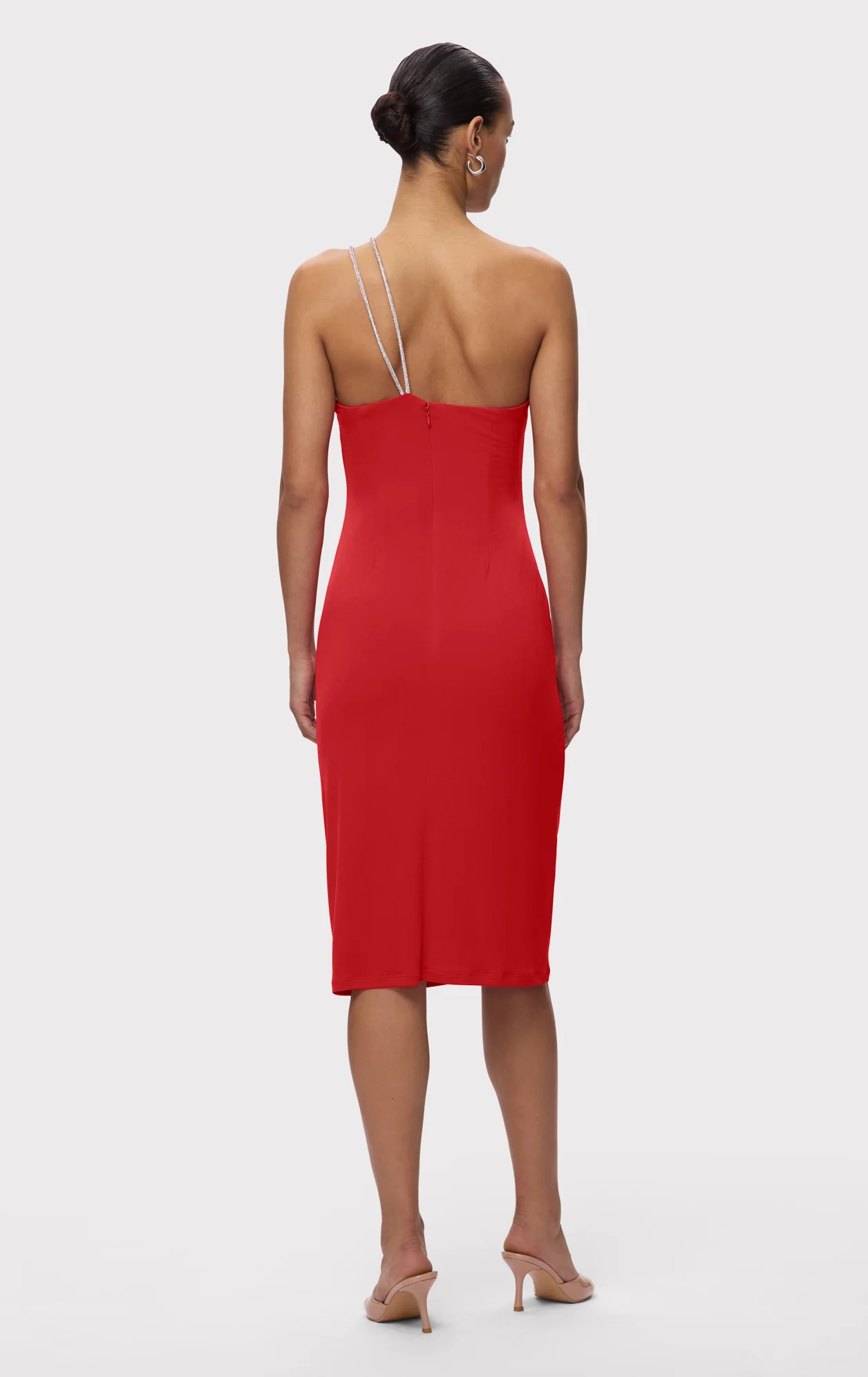 STRAPPY JERSEY MIDI DRESS W CRYSTAL TRIM - Image 5