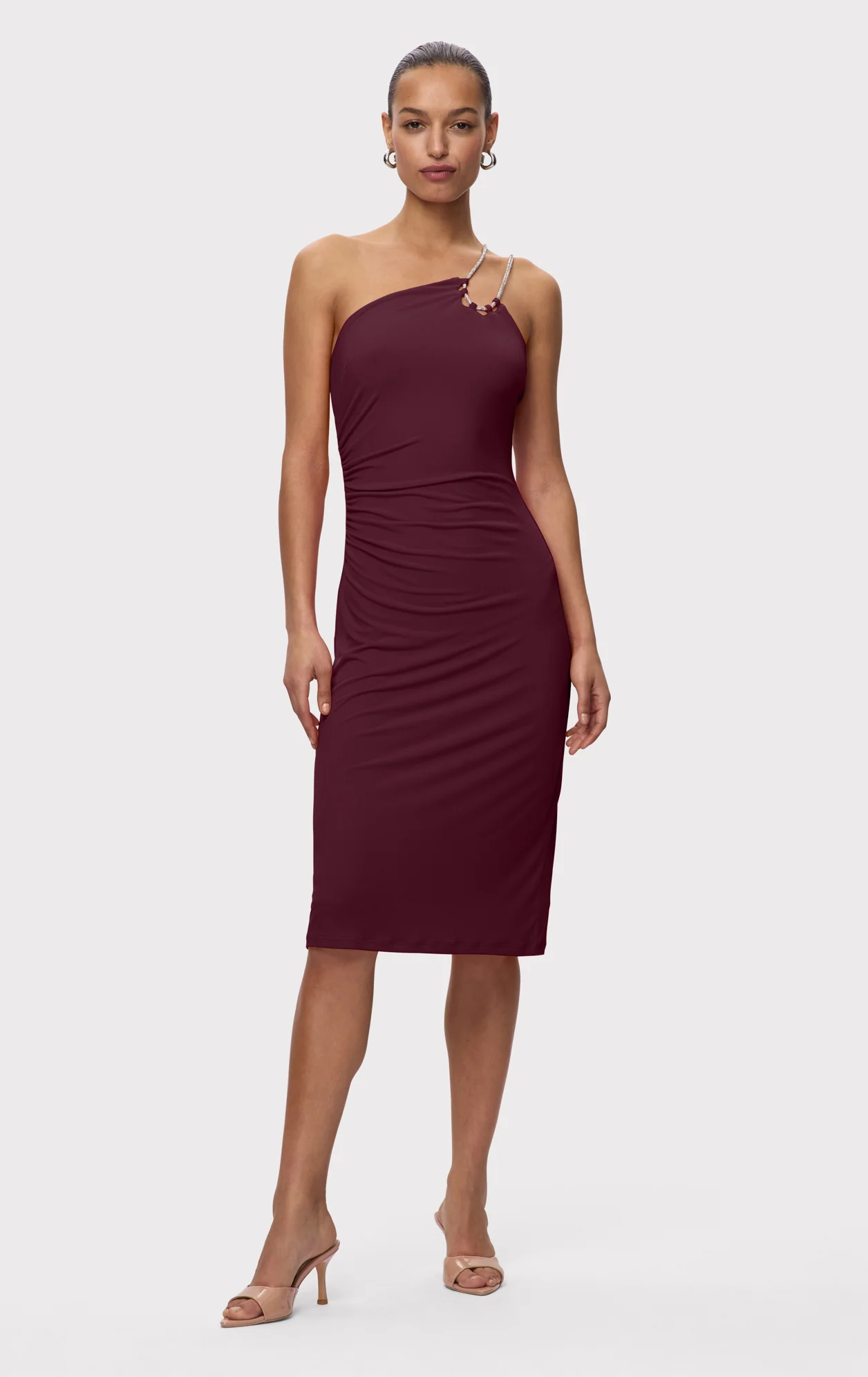 STRAPPY JERSEY MIDI DRESS W CRYSTAL TRIM - Image 3