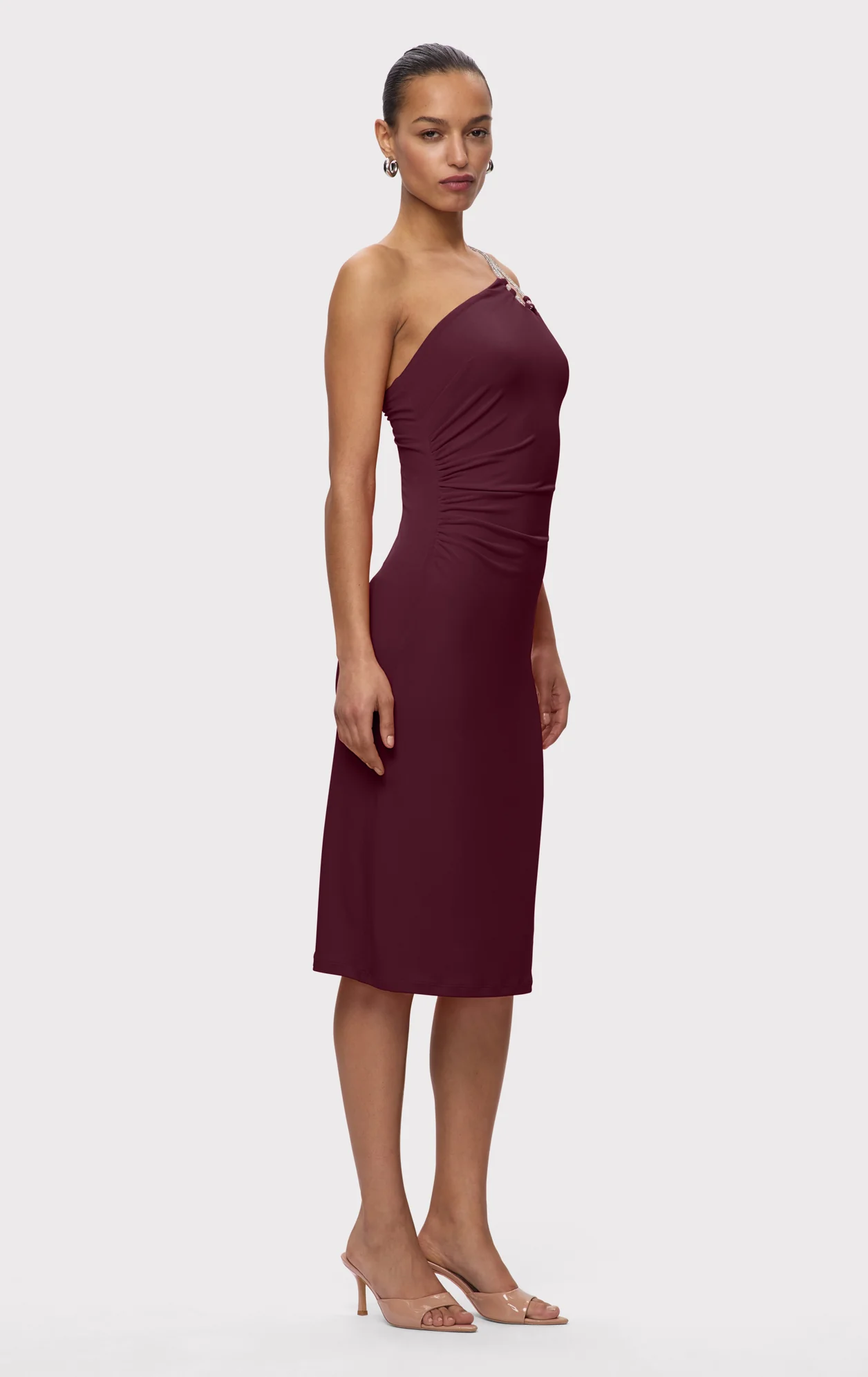 STRAPPY JERSEY MIDI DRESS W CRYSTAL TRIM - Image 4