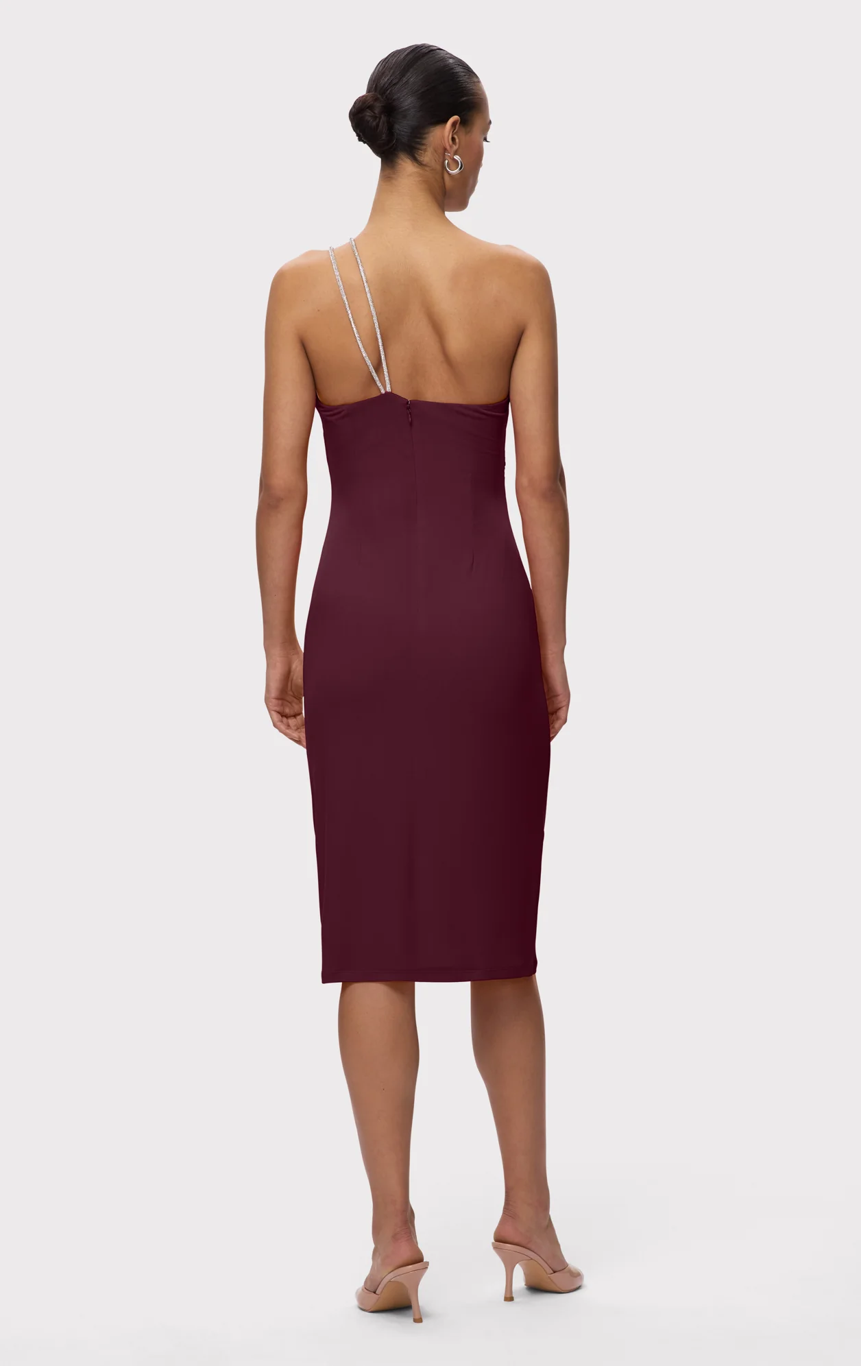 STRAPPY JERSEY MIDI DRESS W CRYSTAL TRIM - Image 5