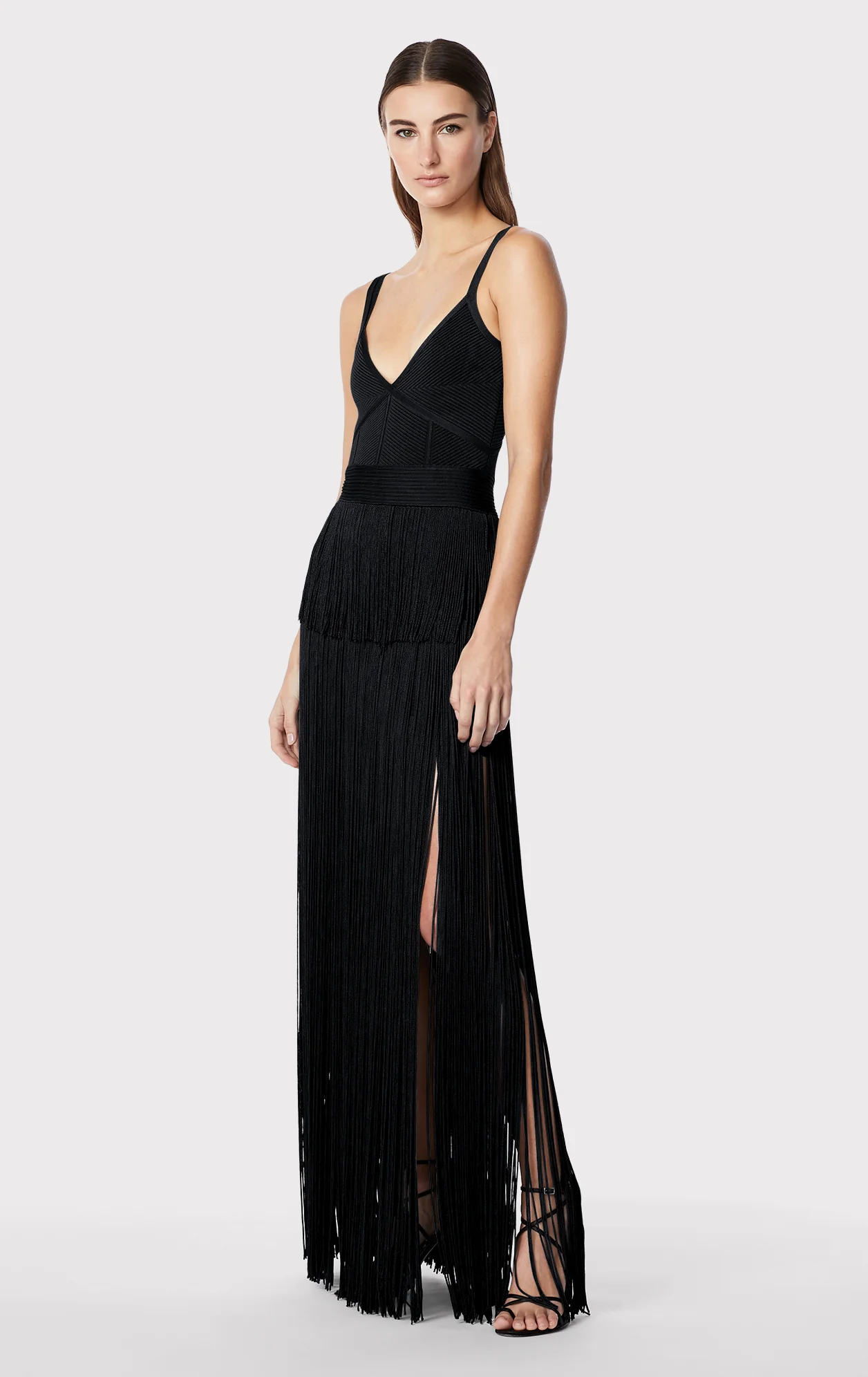 STRAPPY OTTOMAN FRINGE GOWN - Image 4