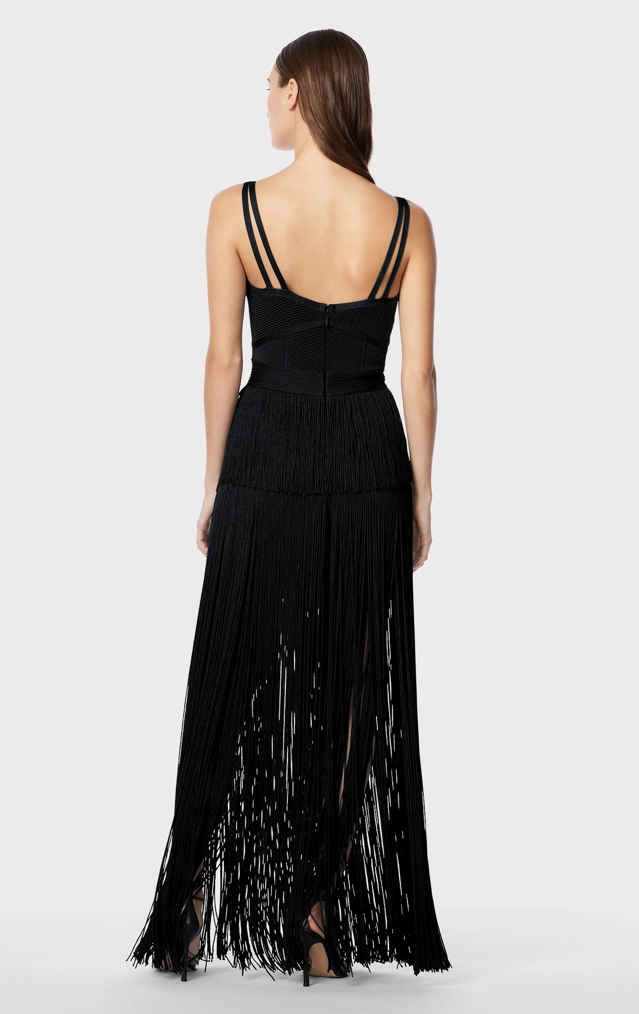 STRAPPY OTTOMAN FRINGE GOWN - Image 5