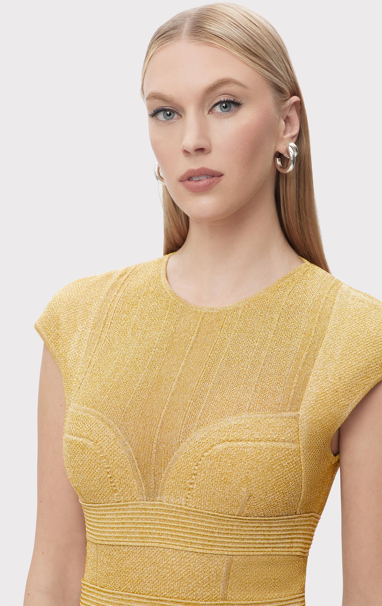 TEXTURED SHEER BUSTIER GOWN - Image 3