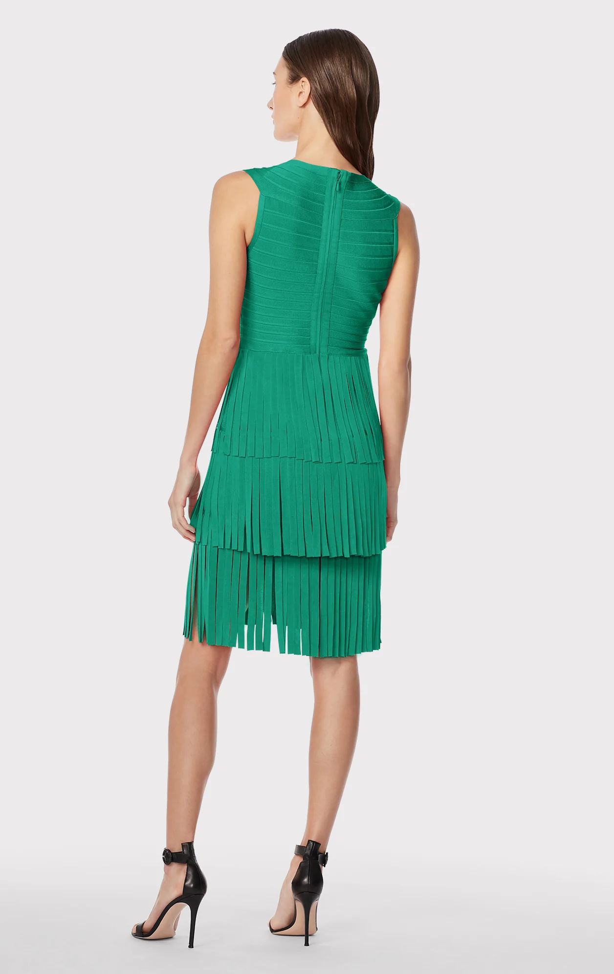 V NECK FRINGED MIDI DRESS - Image 3