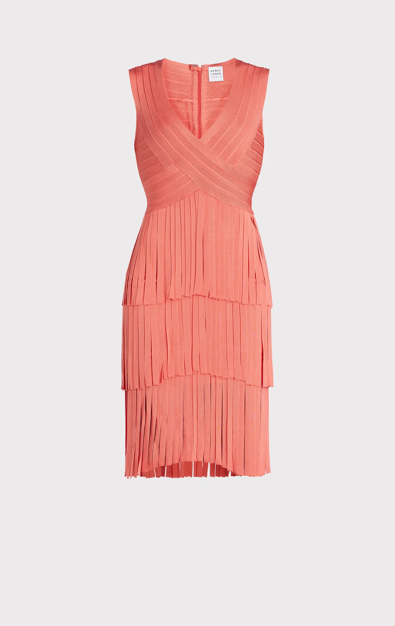 V NECK FRINGED MIDI DRESS - Image 2