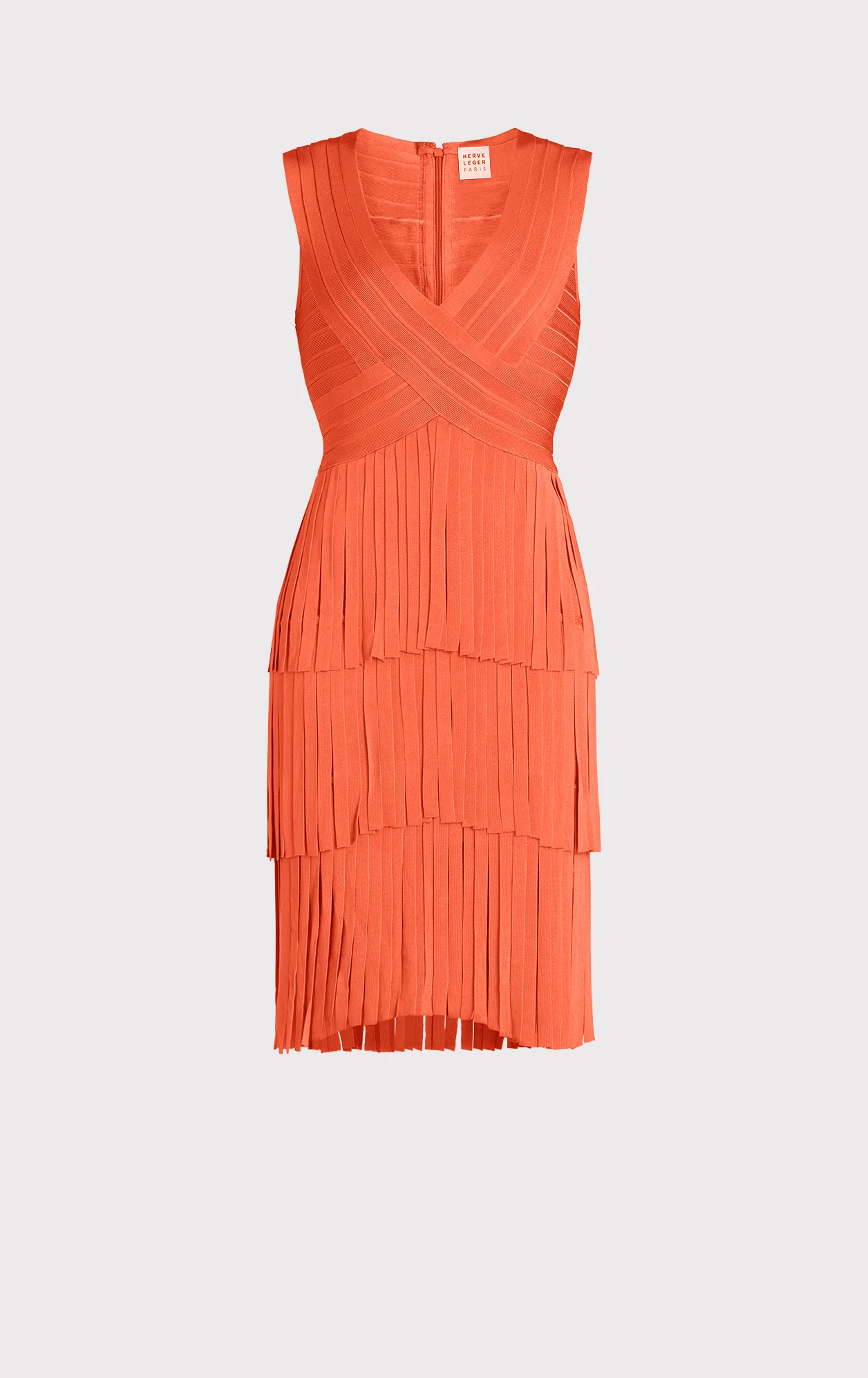V NECK FRINGED MIDI DRESS - Image 2
