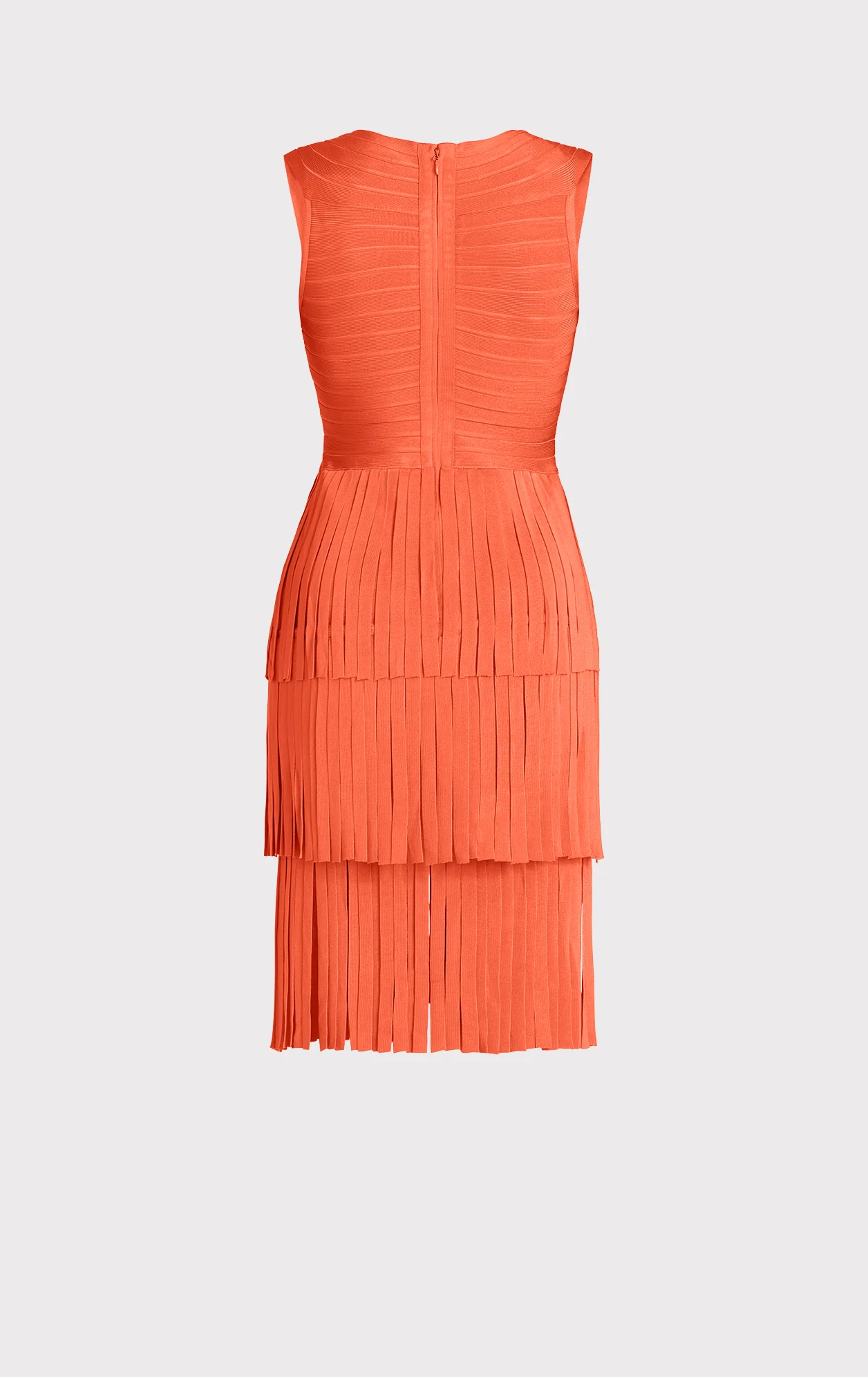 V NECK FRINGED MIDI DRESS - Image 3